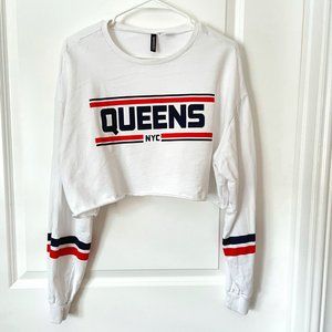 Queens NYC cropped long sleeve shirt